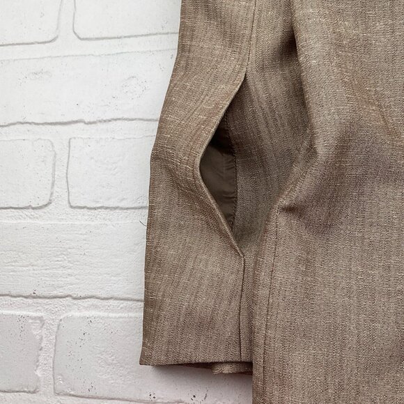 Kasper Blazer Women 4P Tan White Shimmer Woven Fitted Classic‎ Career Notch VTG - Picture 11 of 12